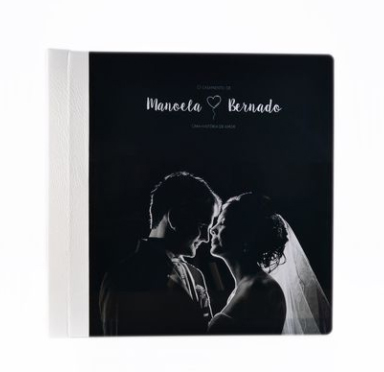 Álbuns fotográficos de casamento com capa de cristal em Recife