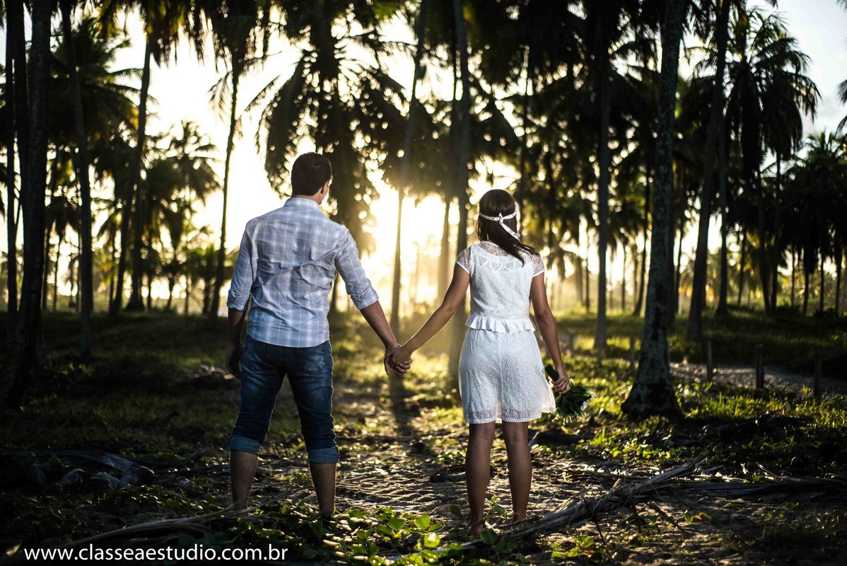 Ensaio fotografico de casal no por do sol