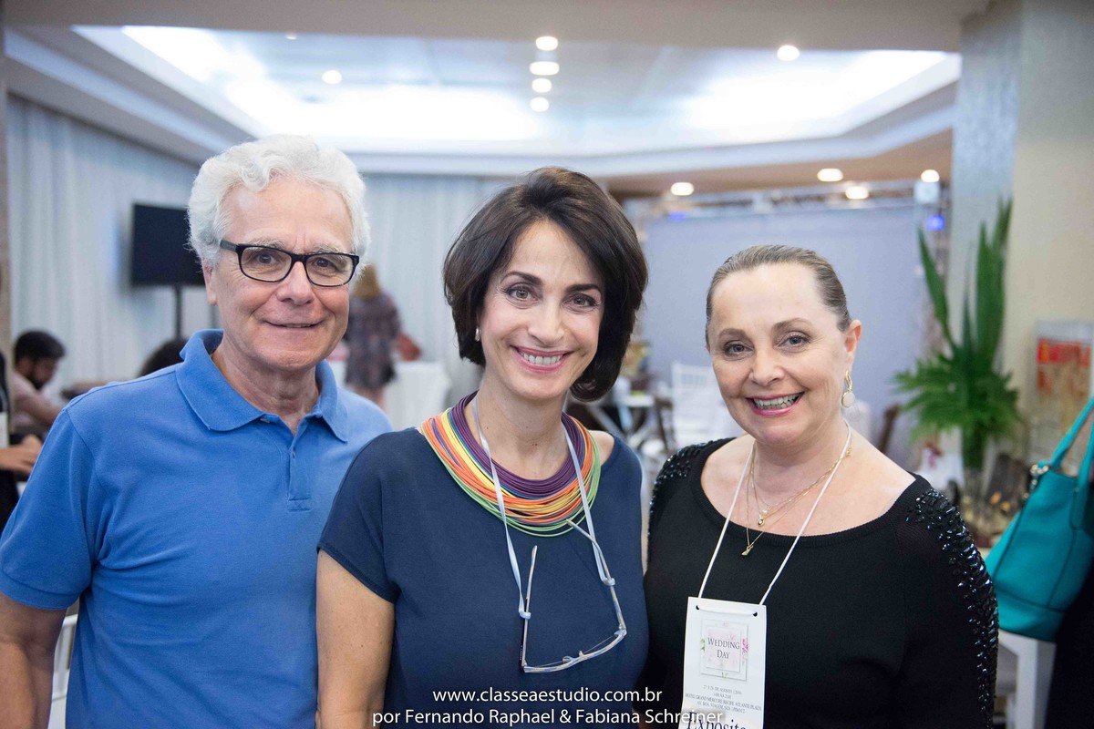 Mario Ameni, Claudia Matarazzo e Selia Dambros buffet Les Anis no salão de noivas e festas wedding day