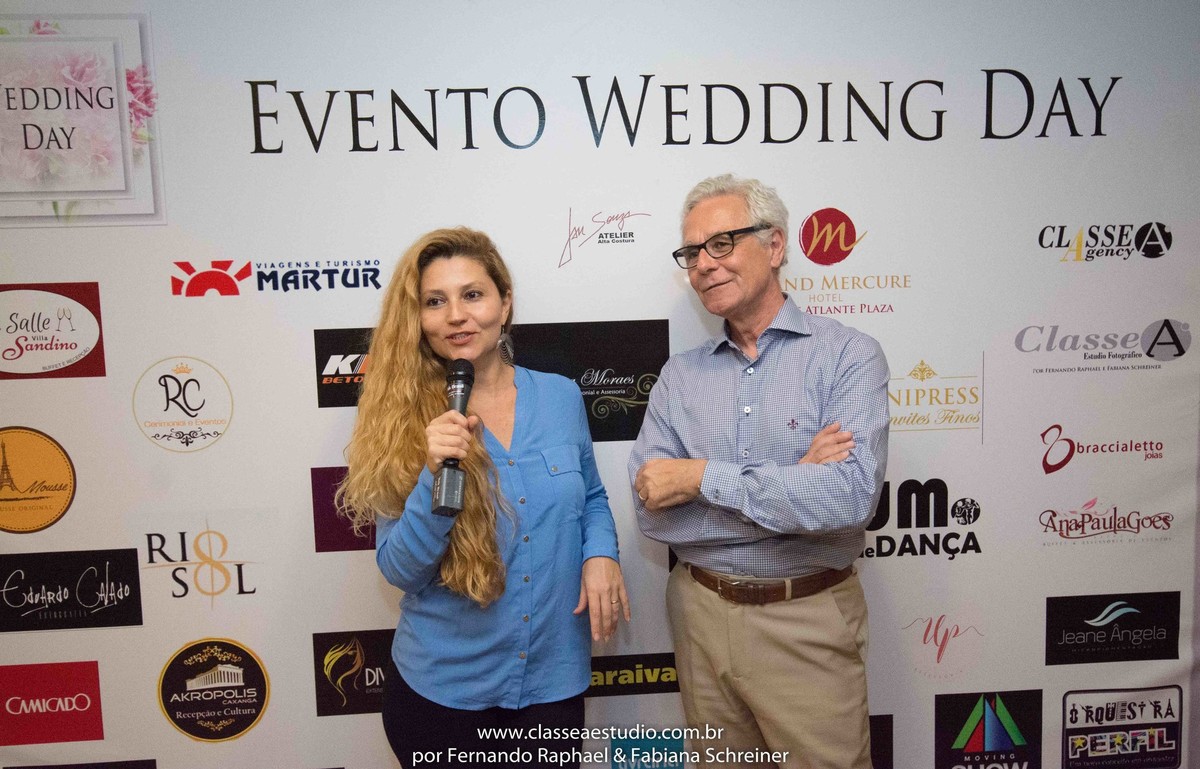 Fabiana Schreiner em entrevista com Mario Ameni no salão de noivas e festas wedding day