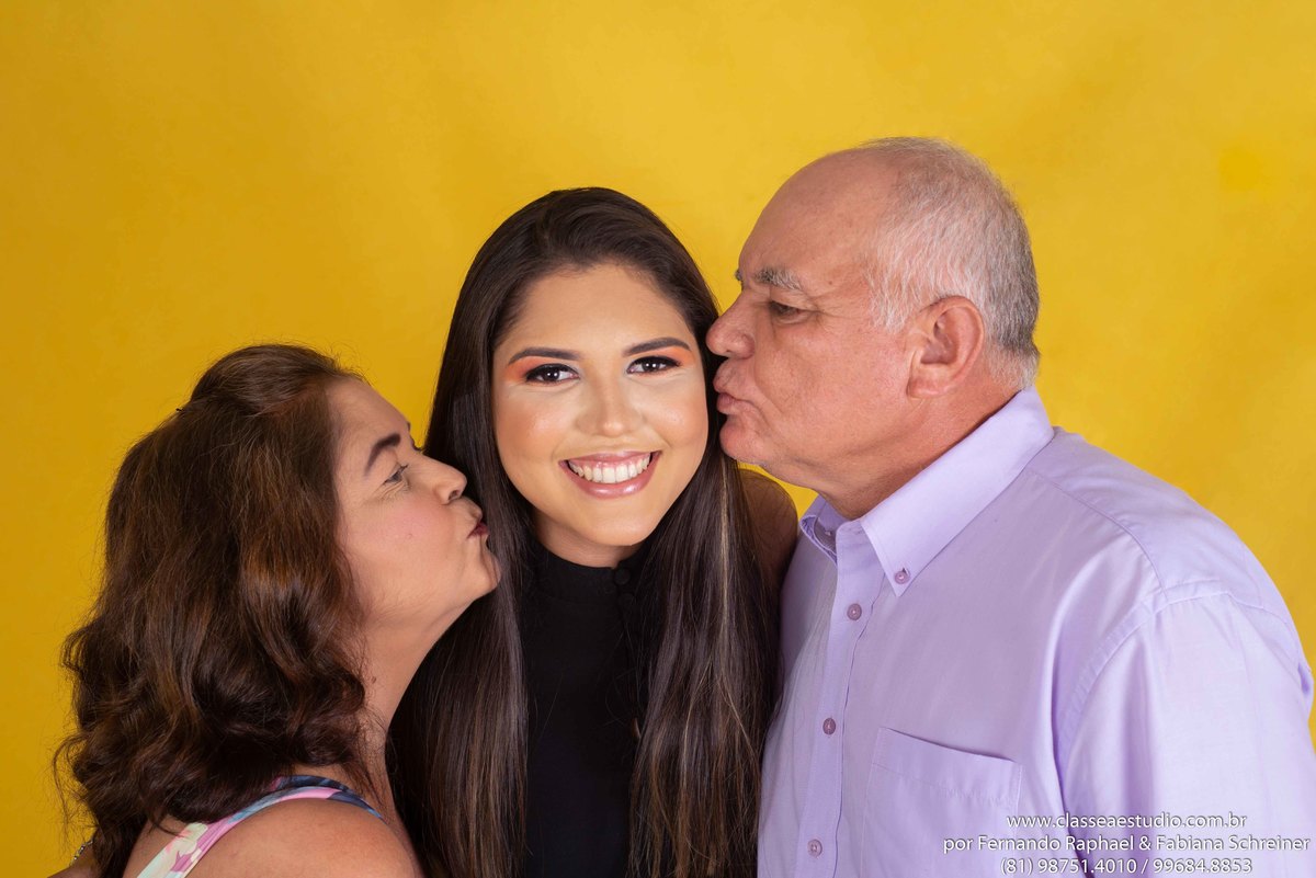 Estúdio fotográfico com beca.