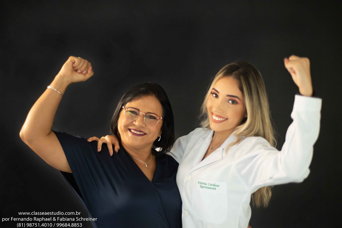 Estúdio fotográfico com beca.