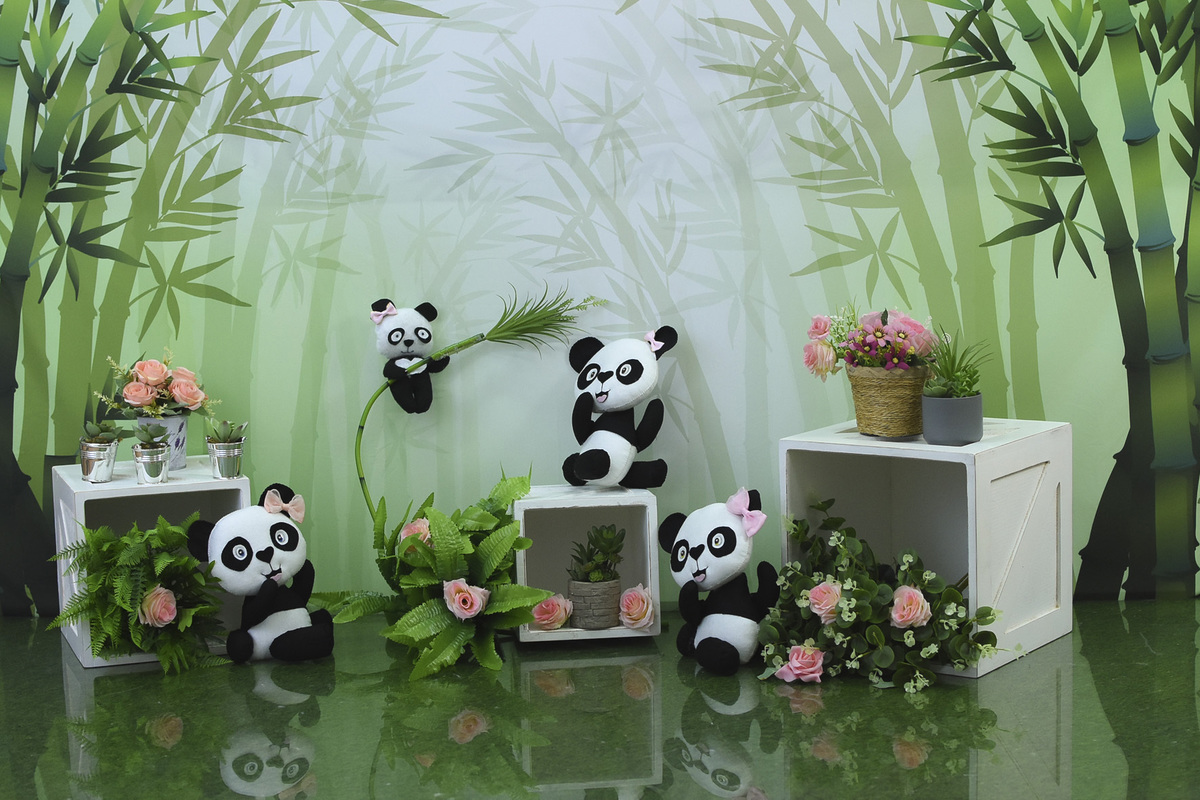 cenario panda menina