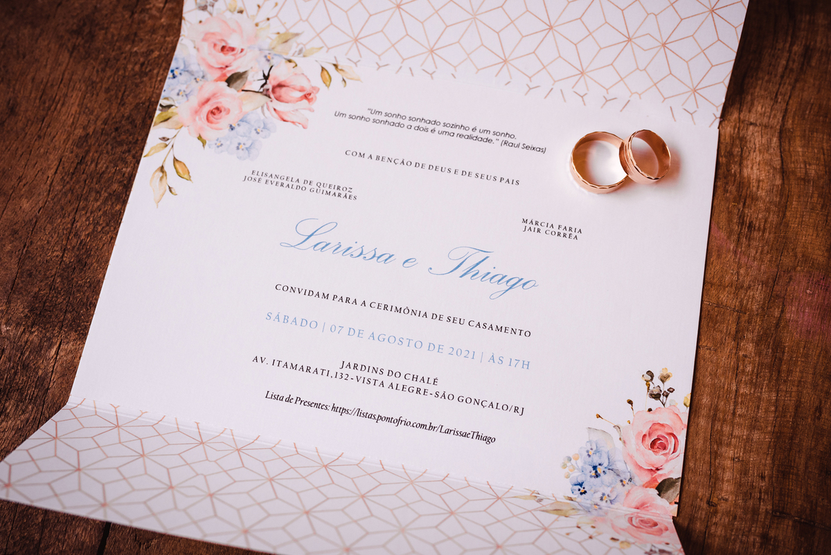 convite de casamento