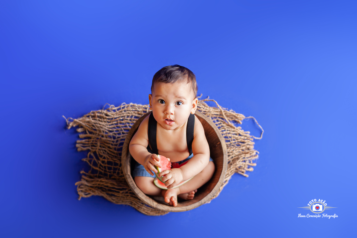 Sessão Frutinhas de acompanhamento infantil do Danilo com 8 meses no bairro de Campo Grande - RJ