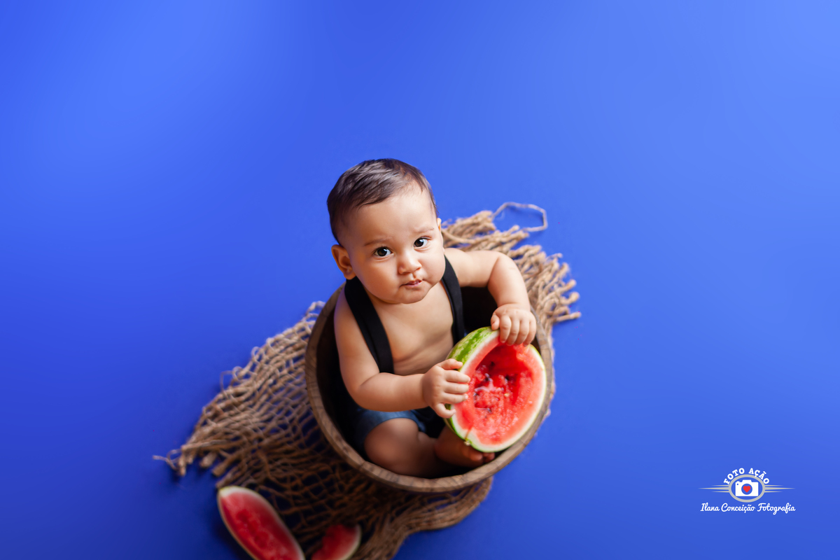 Sessão Frutinhas de acompanhamento infantil do Danilo com 8 meses no bairro de Campo Grande - RJ