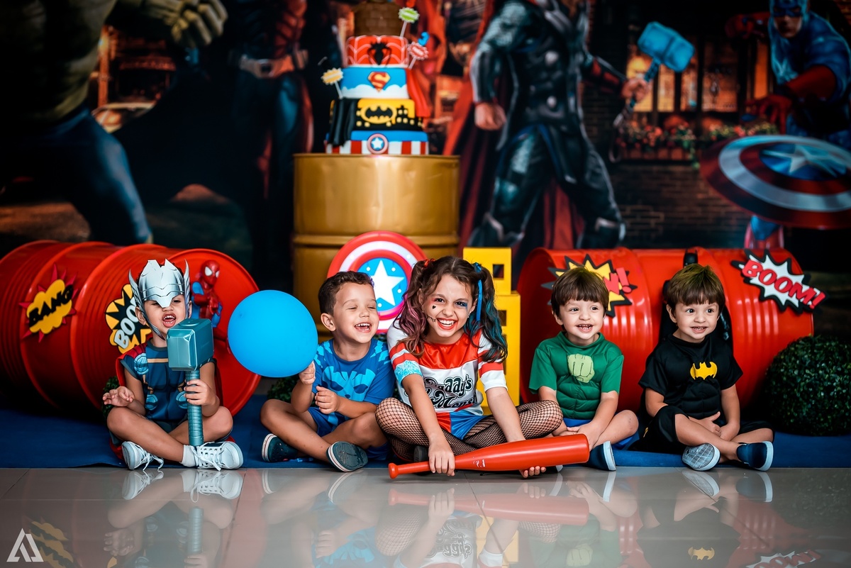 Aniversário Infantil Super Heróis Alex Jardim Fotografia Fotógrafo Resende Itatiaia Penedo Porto Real Quatis Barra Mansa Volta Redonda Celebrare Casa de Eventos