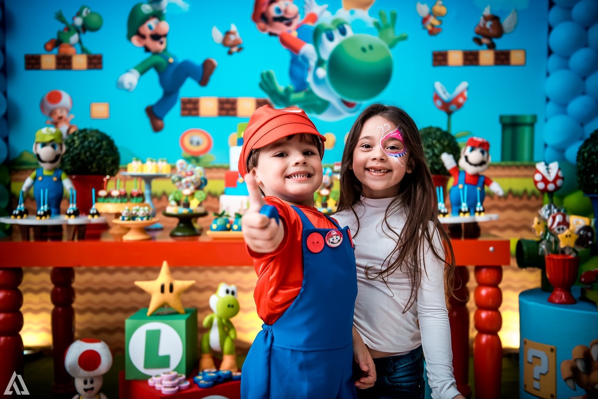 Aniversário Infantil Super Mario Bros Alex Jardim Fotografia Fotógrafo Resende Itatiaia Penedo Porto Real Quatis Barra Mansa Volta Redonda Buffet Pintou Alegria Meu Pé de Jambo La Belle Maison Lenas Buffet Salão de Festas