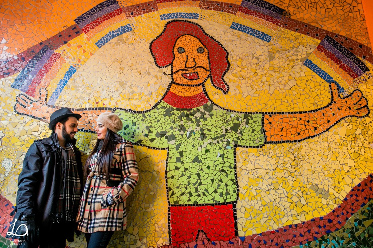 De braços abertos para o amor, casal Sérgio e Natalia, sessão de fotos em Santiago do Chile