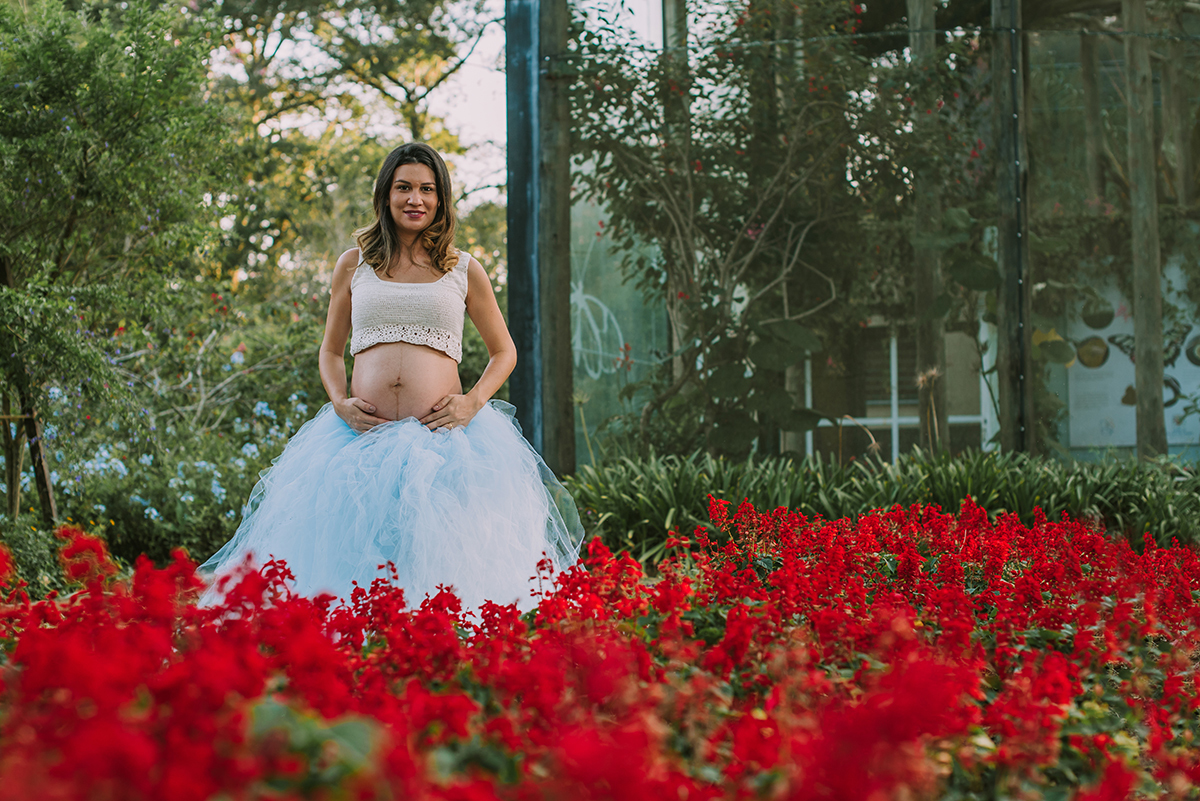 flores saia tutu gestante