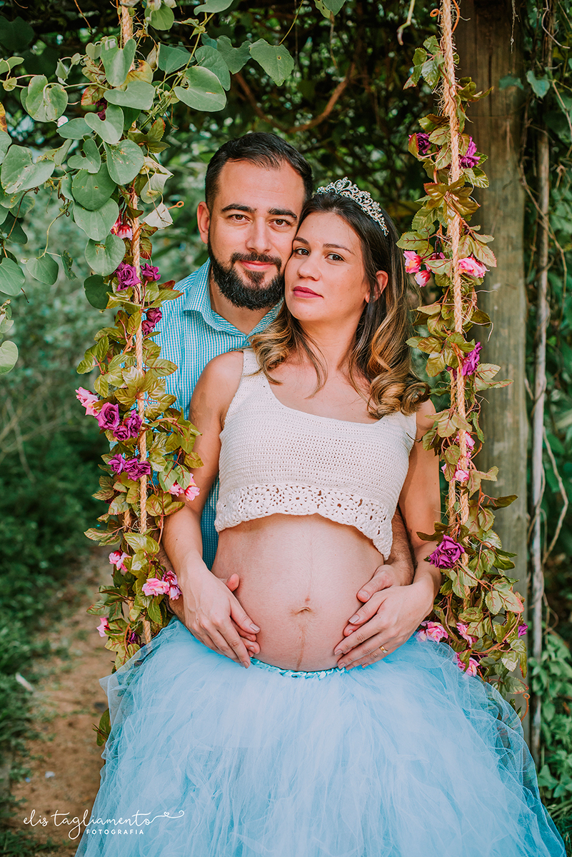 ensaio gestante balança saia tutu