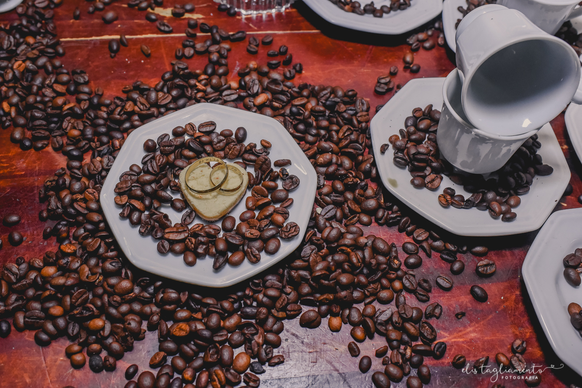 fotos de aliança com café