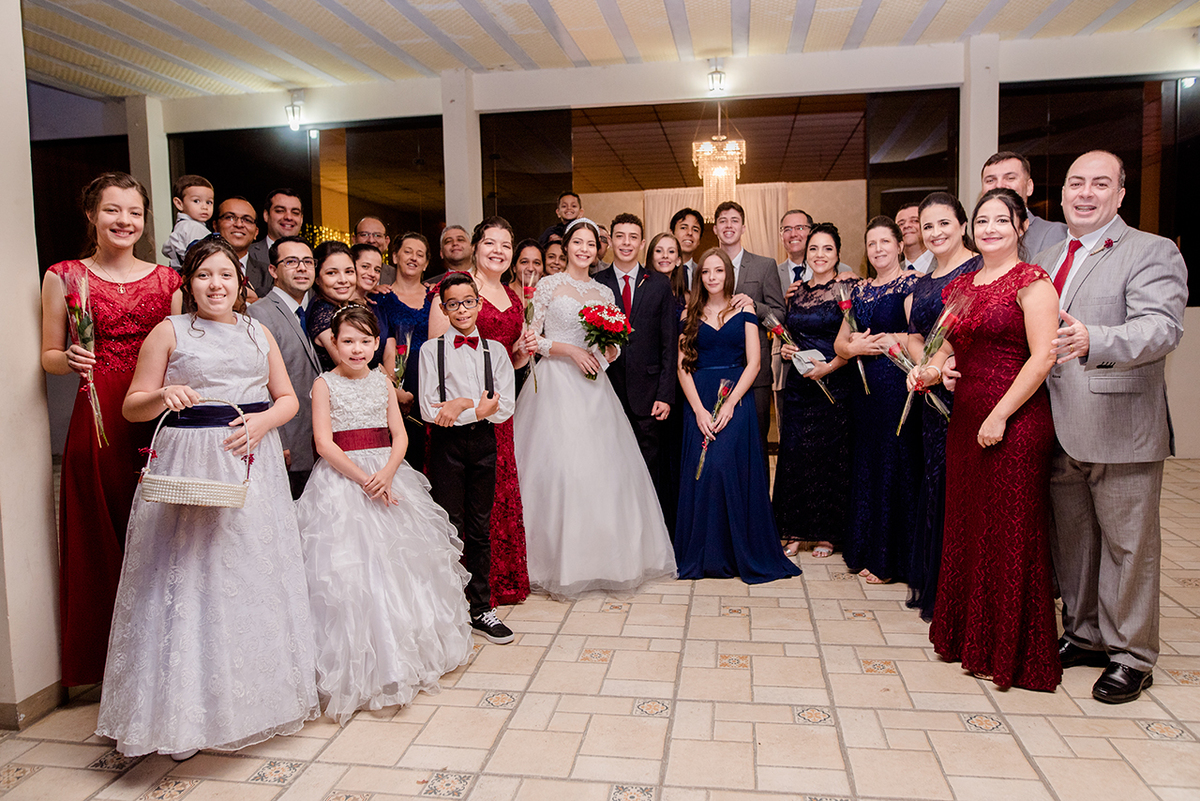 retrato de família de casamento