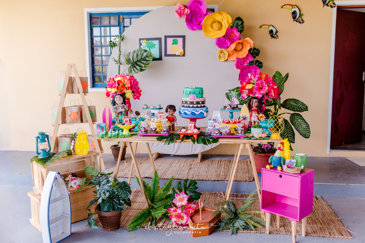 Tema Moana idéias de decoração chacaras Guararema