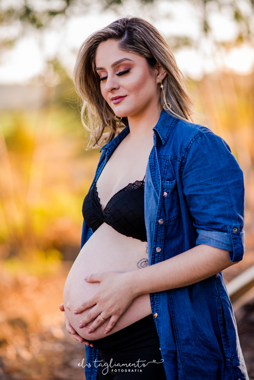 Fotos gestante na linha do trem