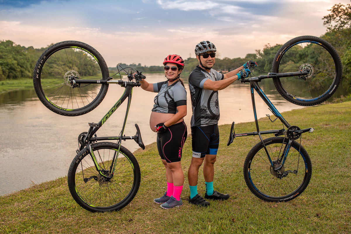 Ensaio Gestante com bike Parque da cidade São José dos Campos 