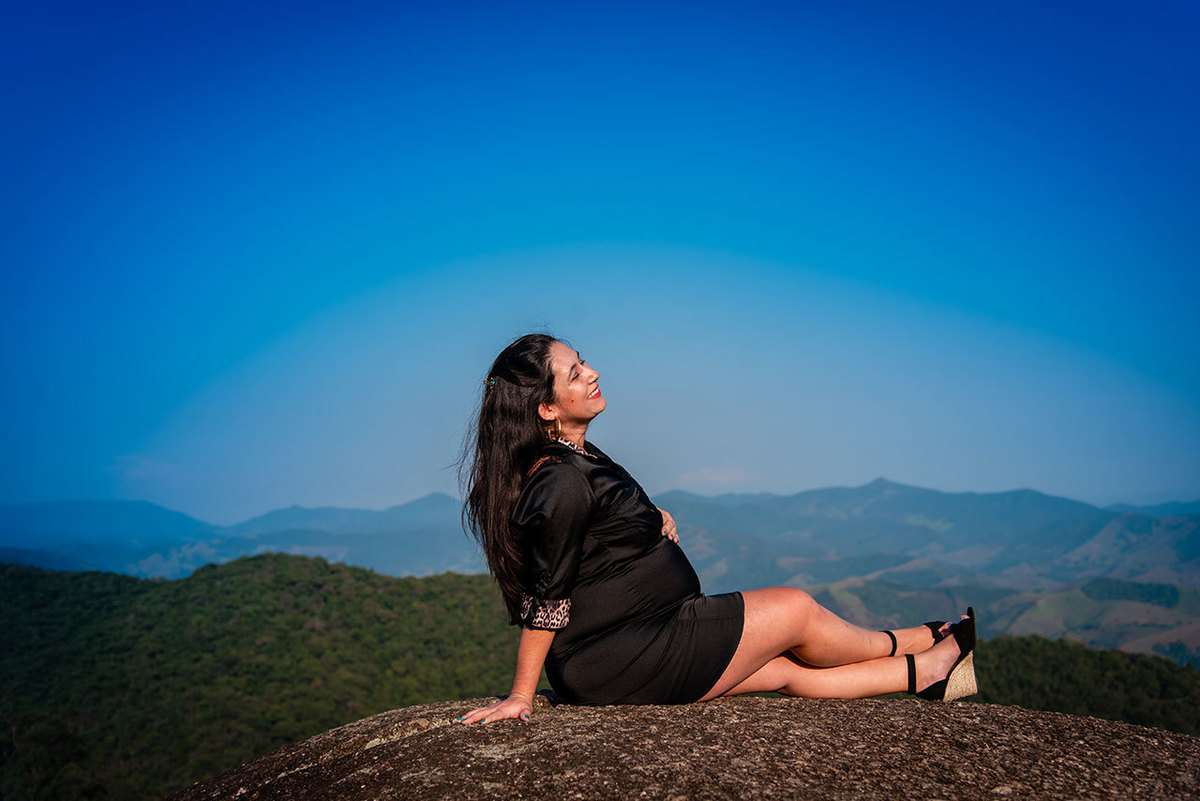 Ensaio Gestante com bike Mirante Pedra São Francisco Monteiro Lobato 