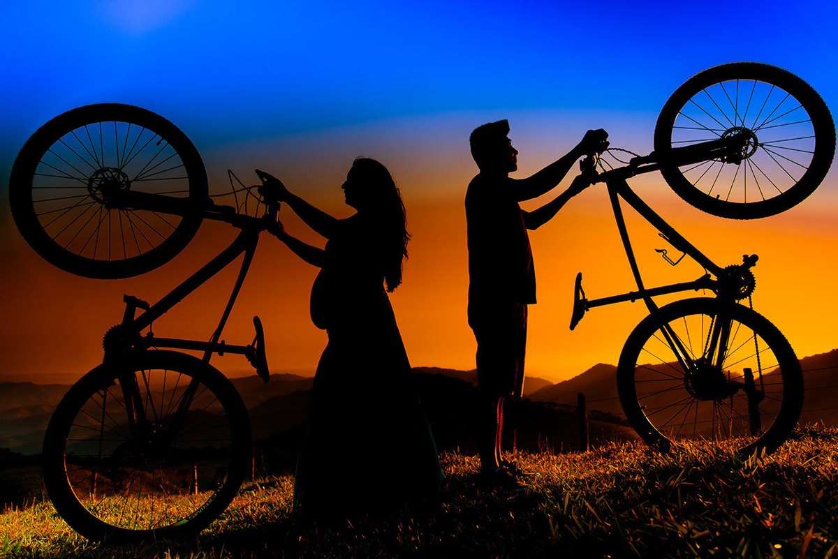 Ensaio Gestante com bike Mirante Pedra São Francisco Monteiro Lobato 