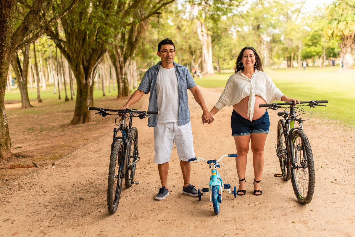 Ensaio Gestante com bike Parque da cidade São José dos Campos 