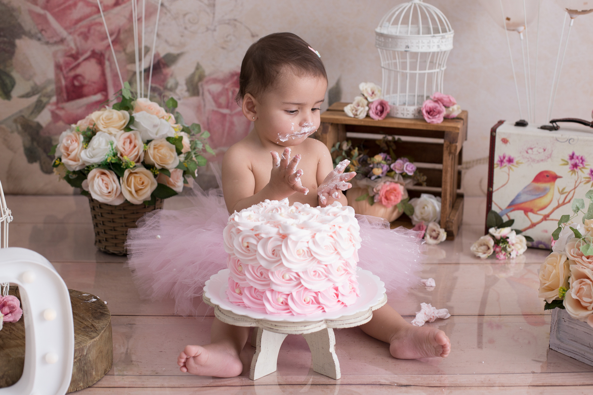 Ensaio Smash the Cake - Jardim Encantado