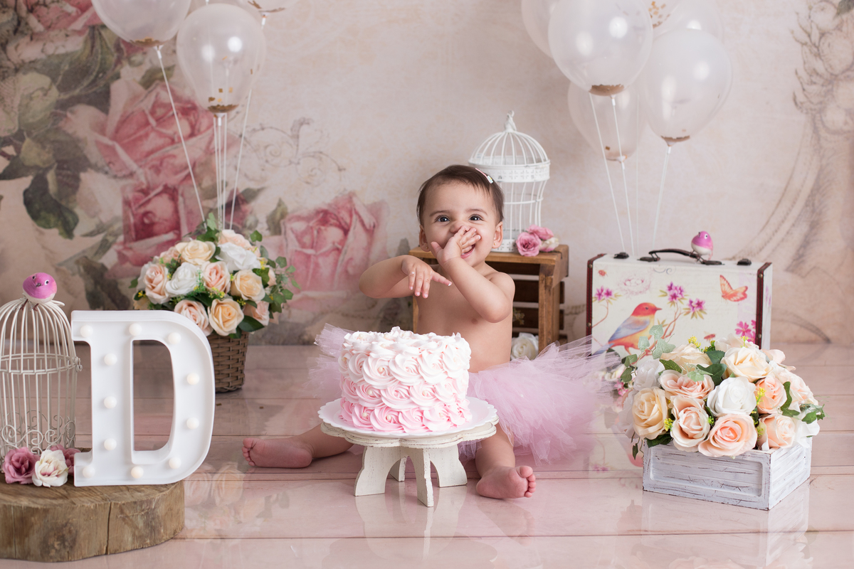 Ensaio Smash the Cake - Jardim Encantado