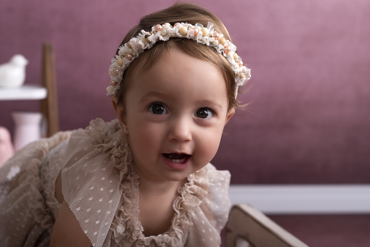 Maria Carolina - 1 Ano de vida -Ensaio em Estudio - Ponta Grossa/PR