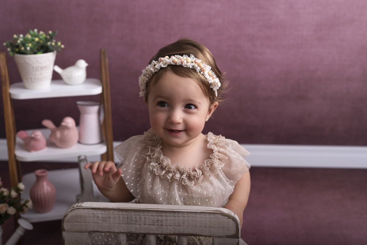 Maria Carolina - 1 Ano de vida -Ensaio em Estudio - Ponta Grossa/PR