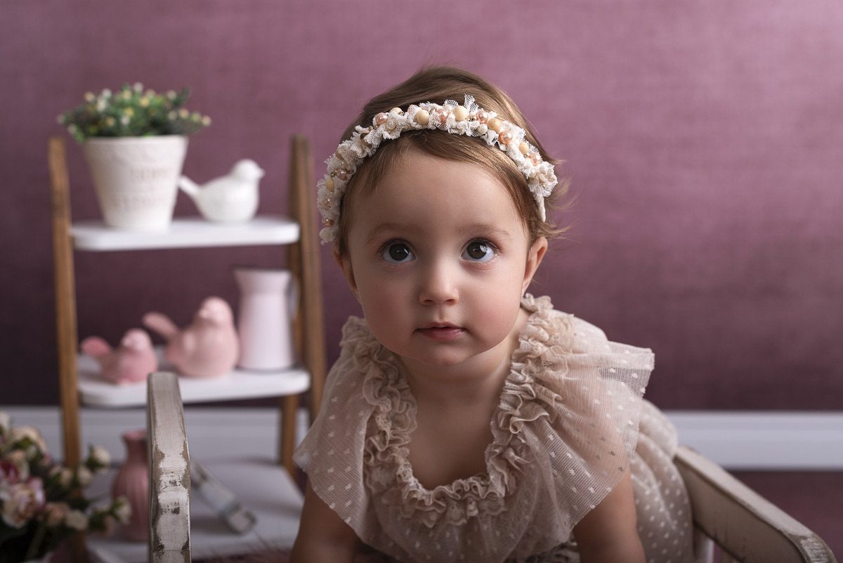 Maria Carolina - 1 Ano de vida -Ensaio em Estudio - Ponta Grossa/PR
