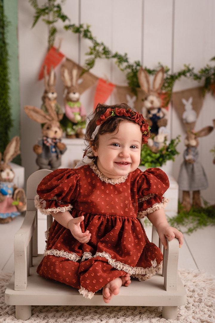 Expressões muito fofas - Páscoa 2022 - Ensaio em estúdio da Clarice