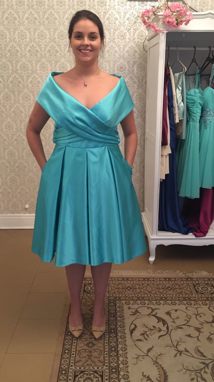 vestido azul Tiffany