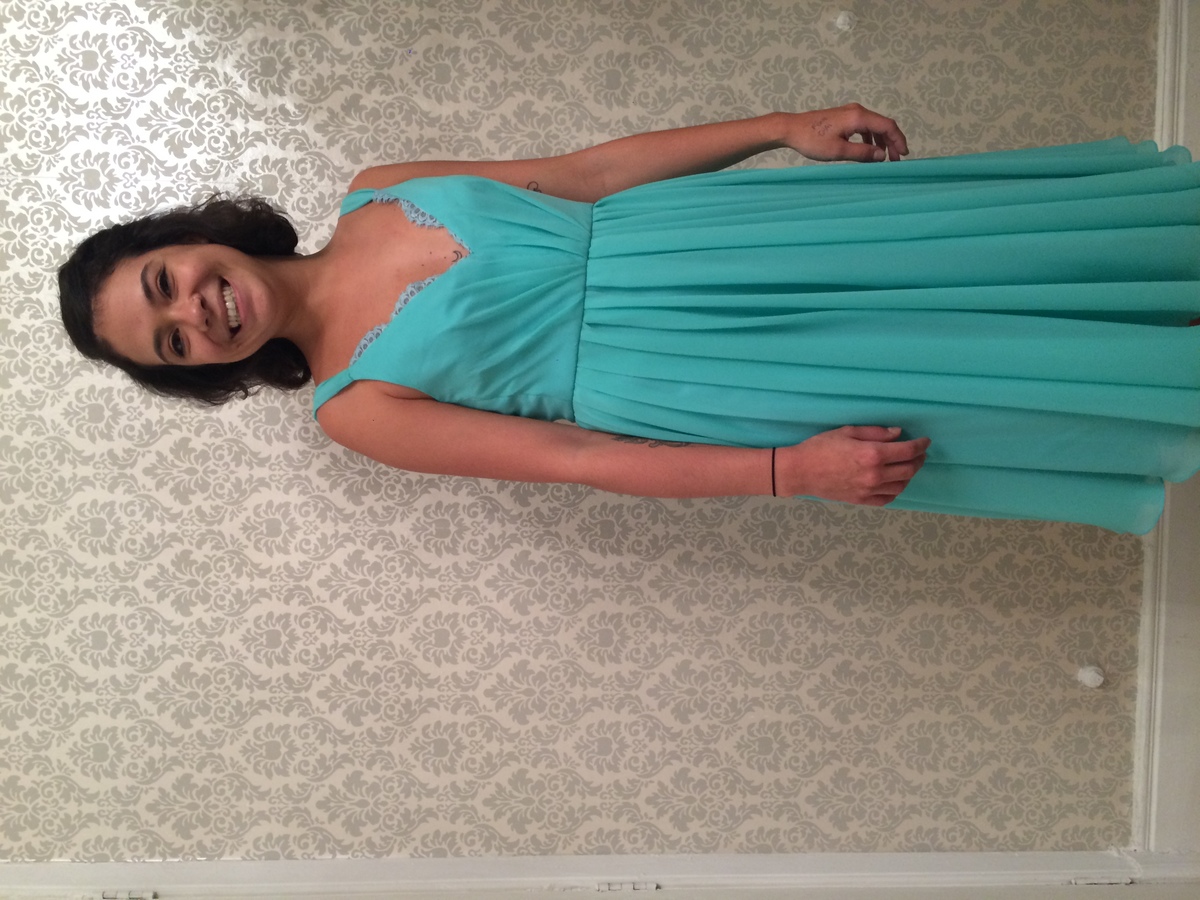 vestido leve azul dama adulta