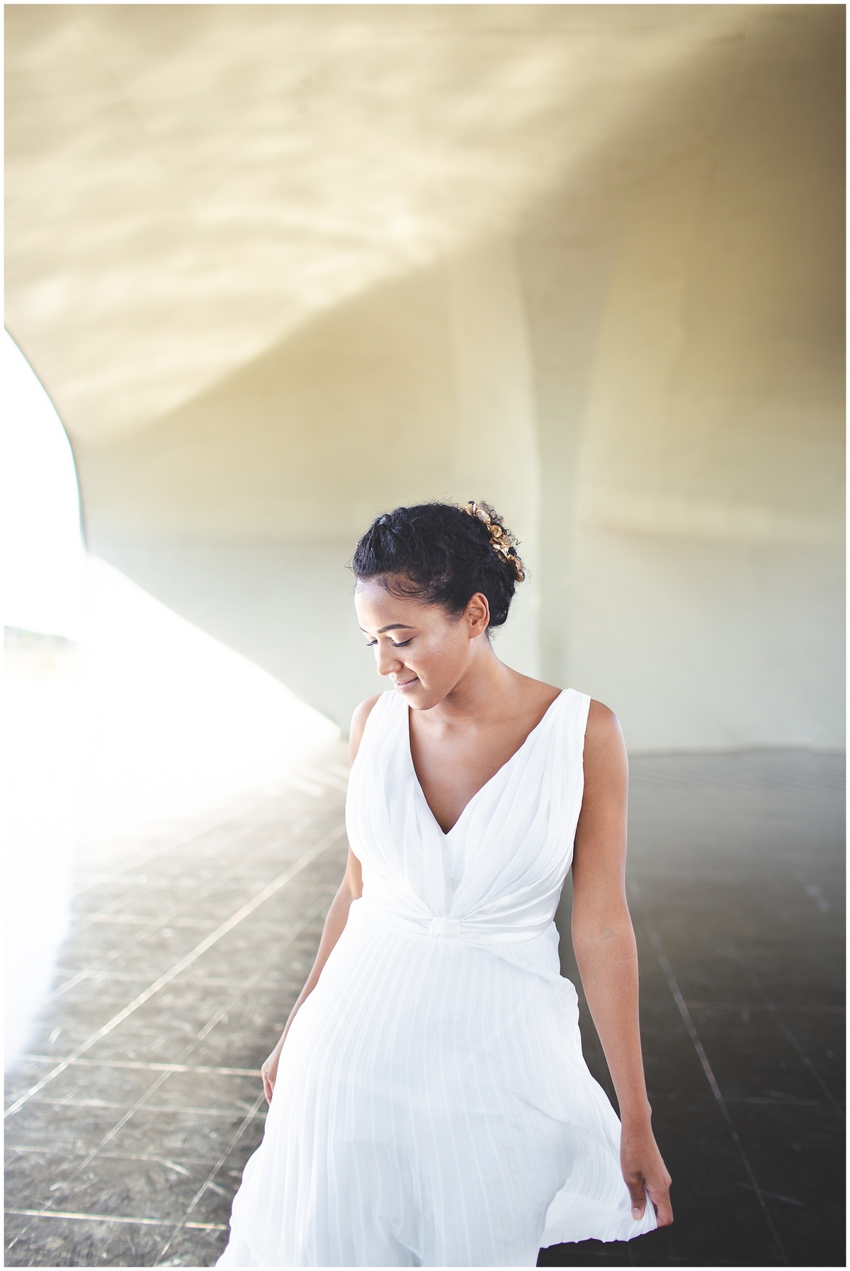 vestido de noiva plissado