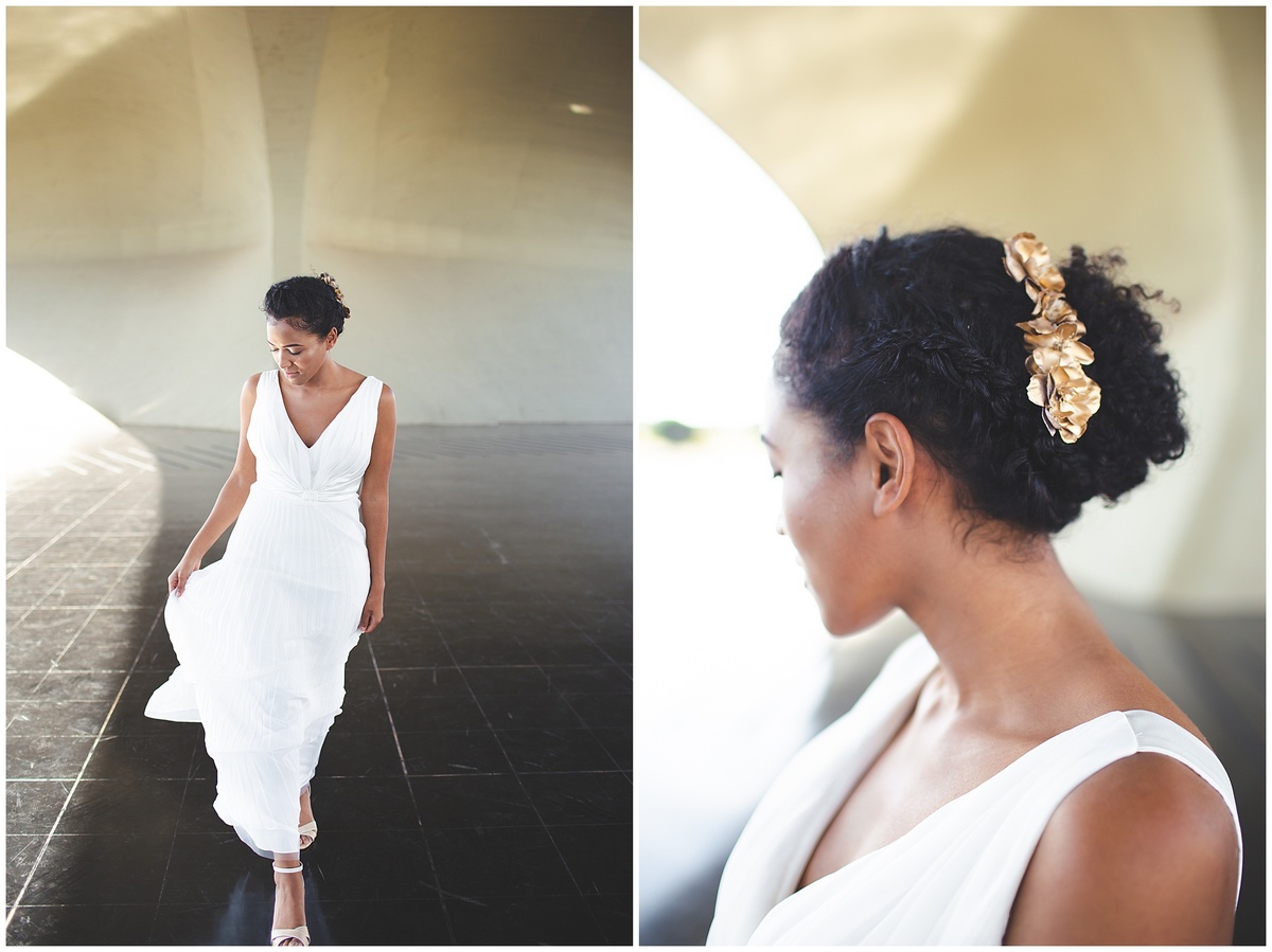 vestido de noiva plissado