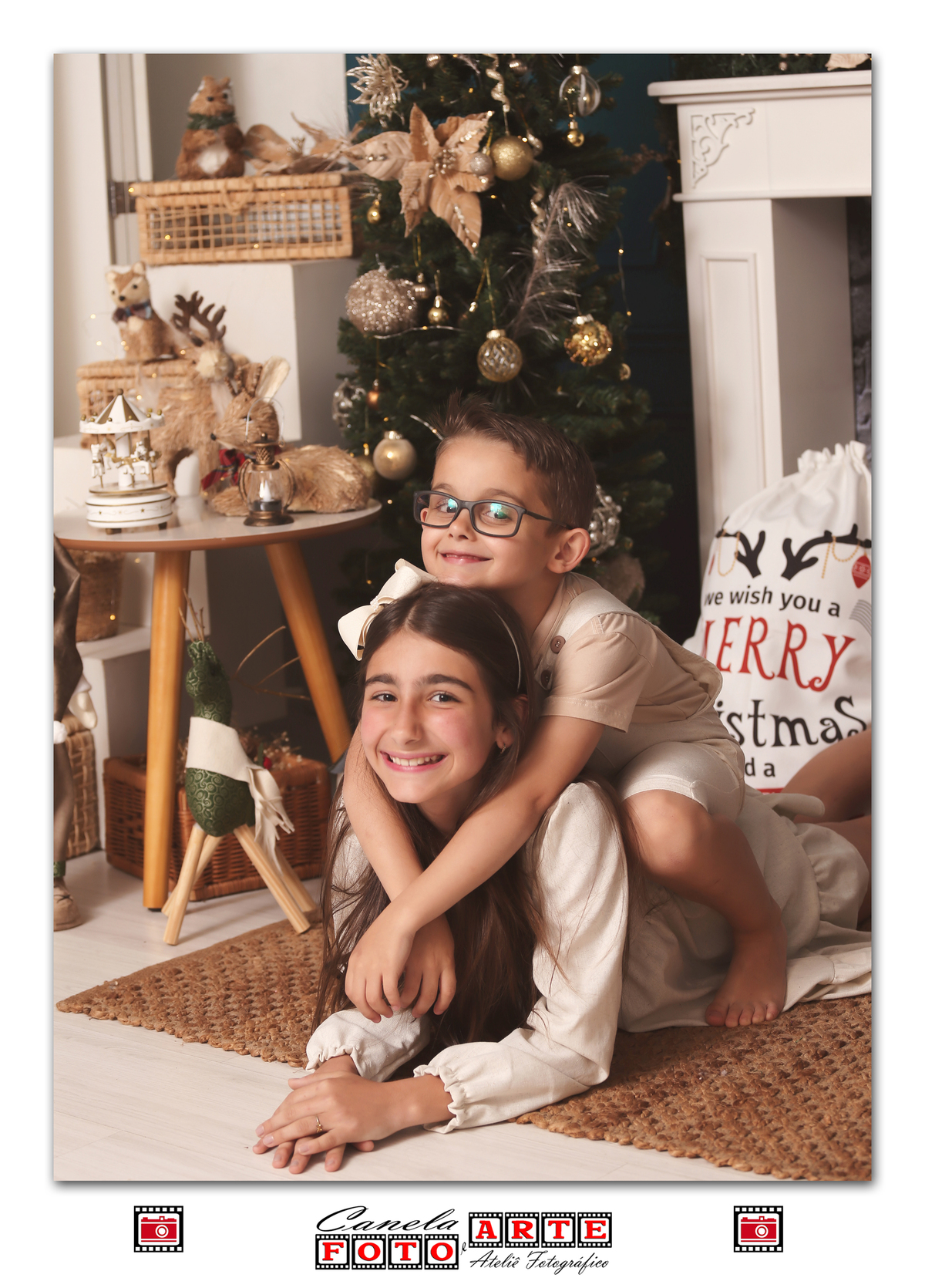 ensaio de natal irmãos