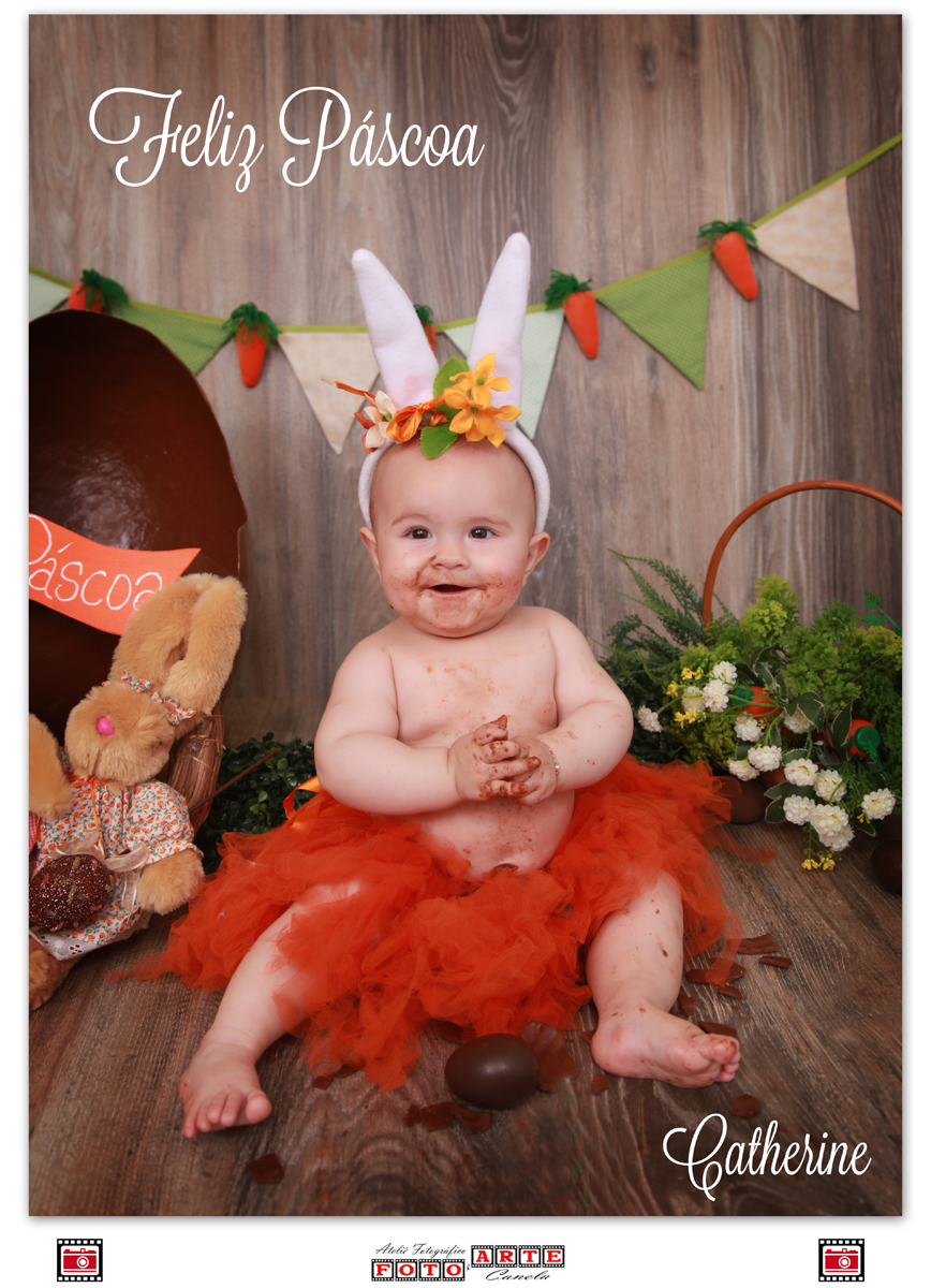 menina lambuzada de chocolate páscoa