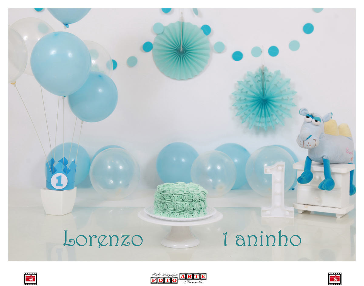decoração ensaio smash the cake Lorenzo 1 aninho