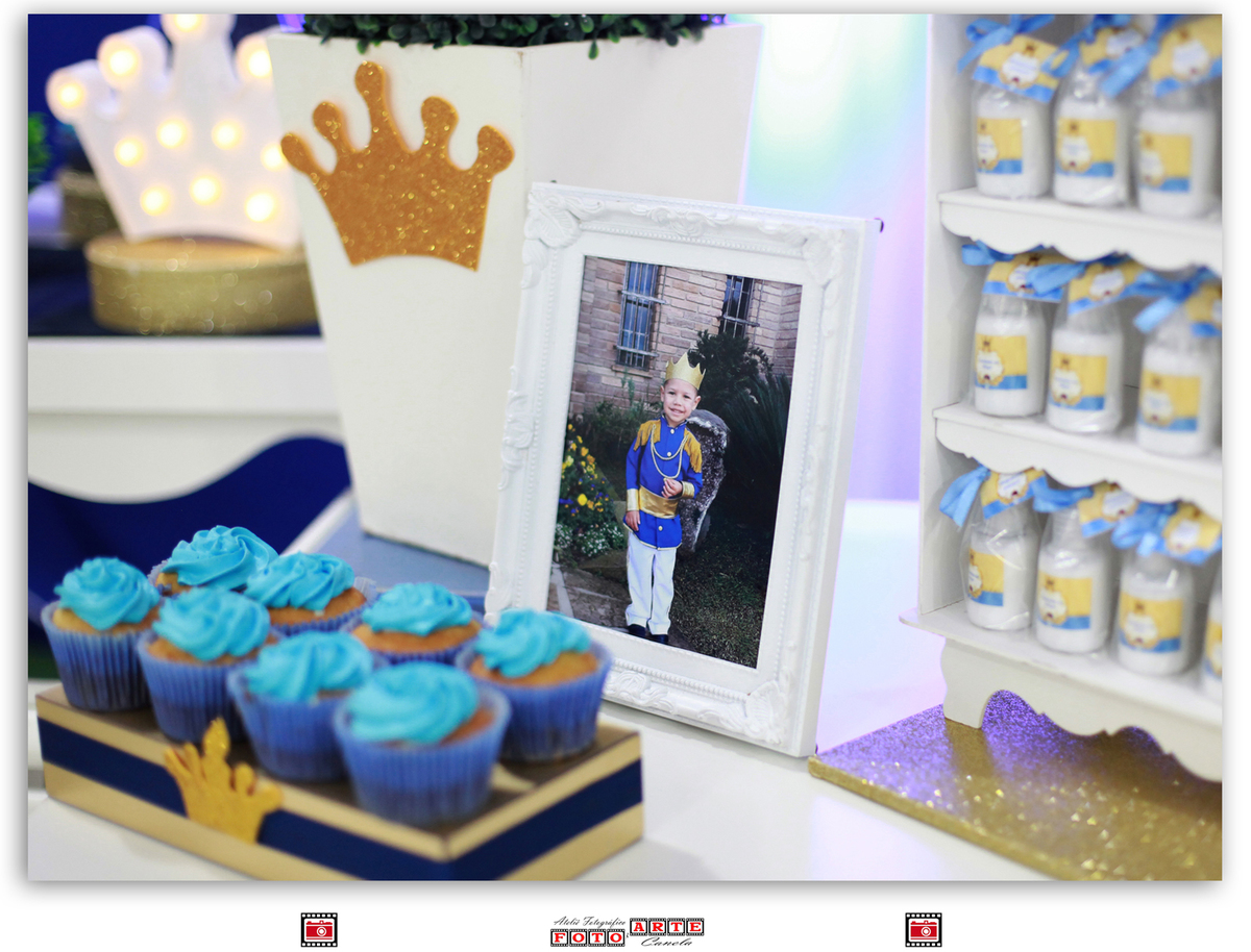 quadro com foto do aniversariante na mesa do parabéns