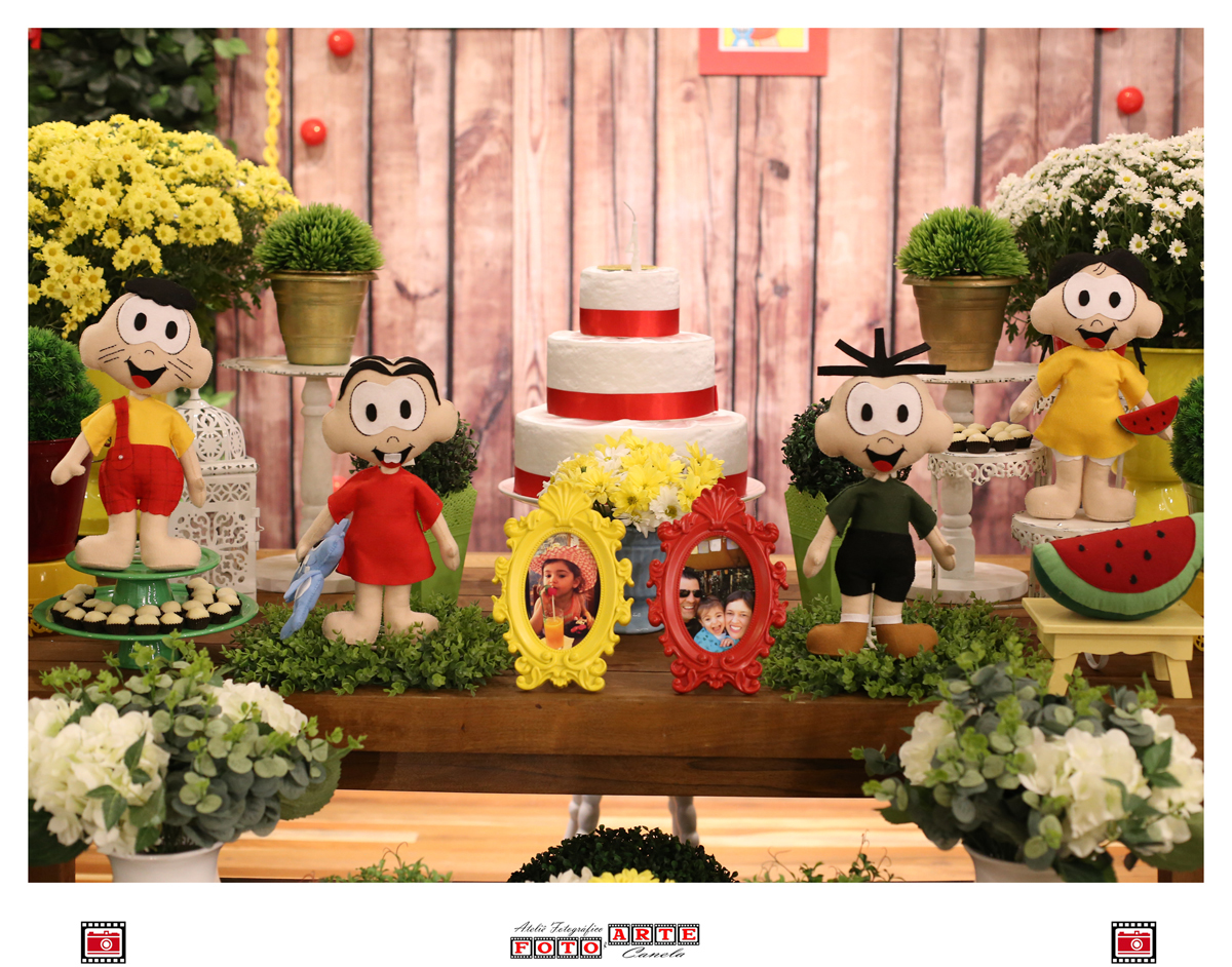 personagens da turma da  mônica na decoração