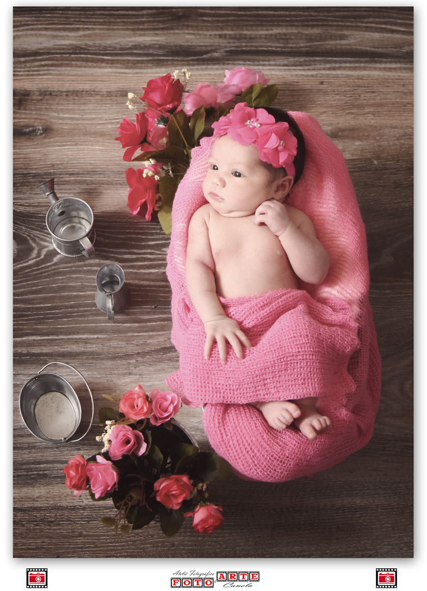 bebê newborn cenário rosa