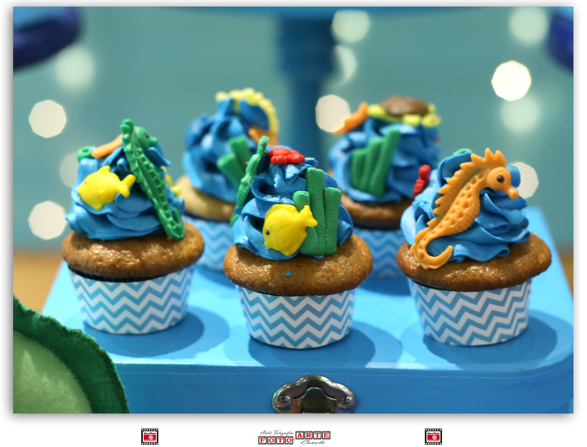 cupcakes fundo do mar