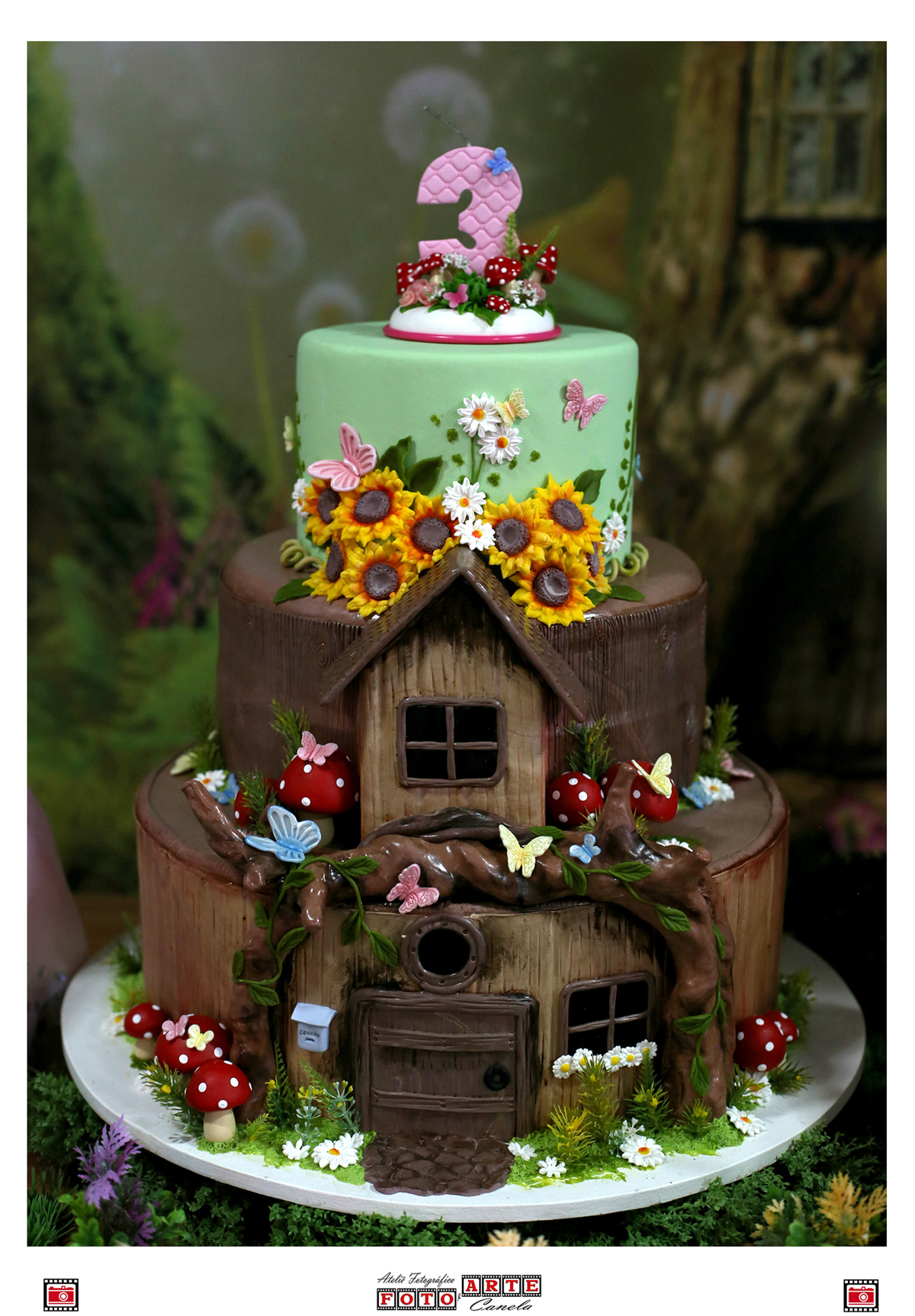 bolo fake floresta encantada