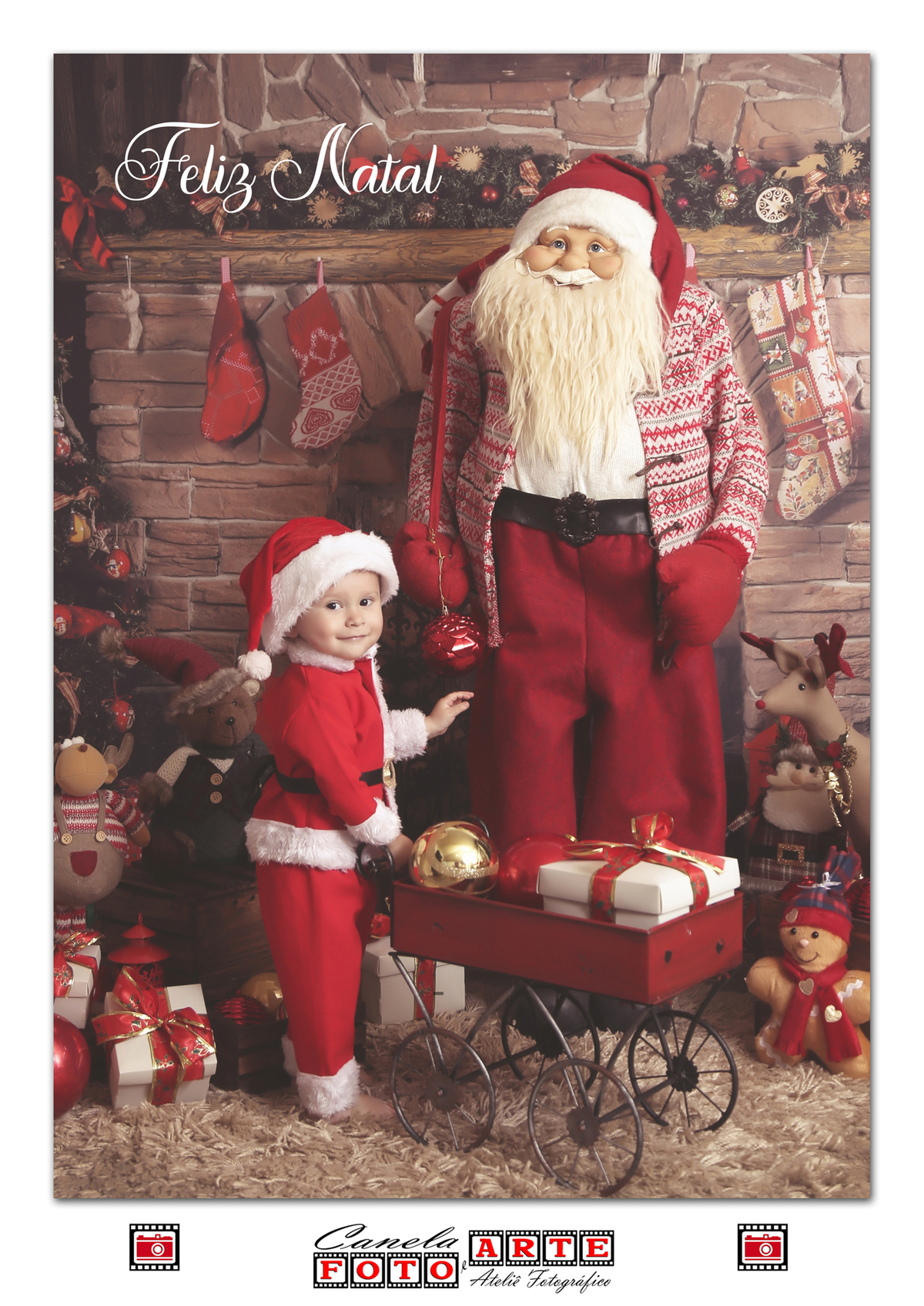 menino com Papai Noel