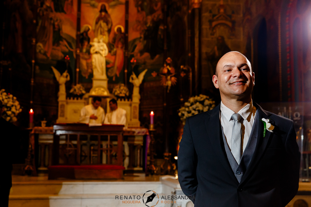 noivo esperando entranda da noiva igreja sao jose bh