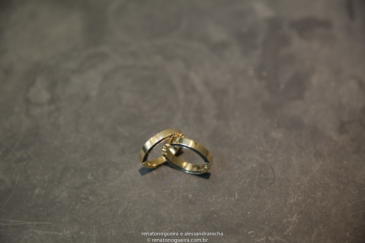 Alianças fotografada por cima