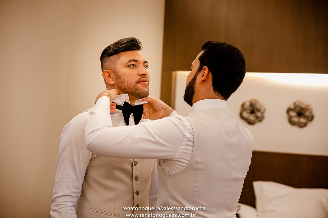 noivos se arrumando no jn resort