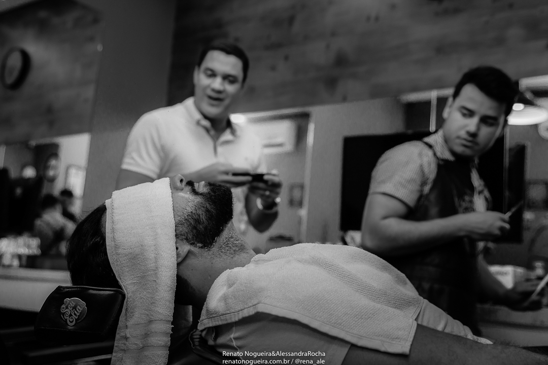 fotografia do making na barbearia do seu elias