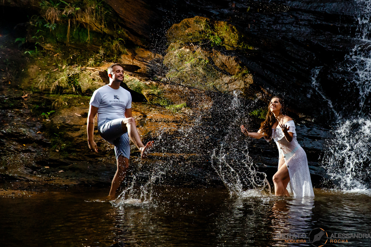 ensaio pré wedding na cachoeira