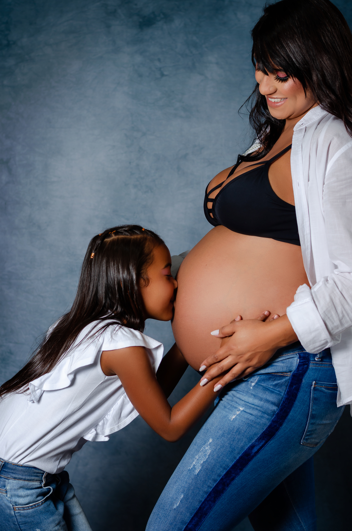 ensaio gestante estudio mãe e filha