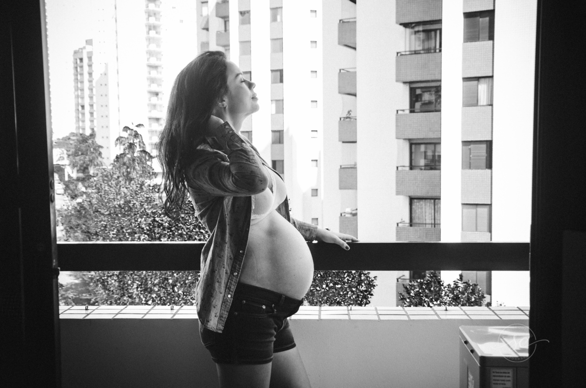 ensaio gestante em casa