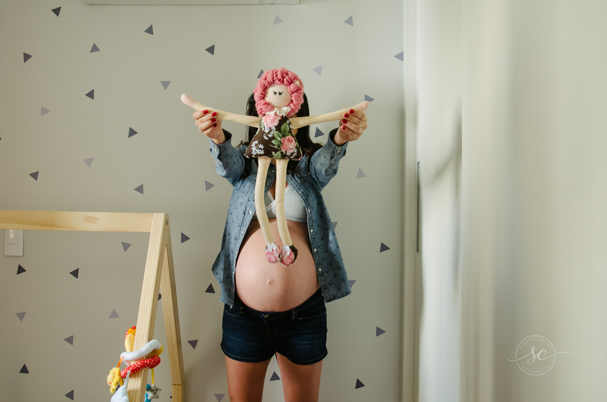 ensaio gestante em casa